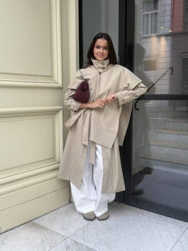 AURORE LONG TRENCHCOAT - BEIGE - ONE SIZE