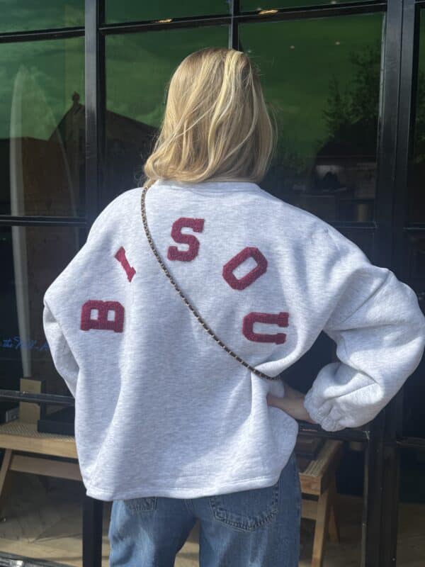 BISOU SWEATER - GREY/BORDEAUX - ONE SIZE