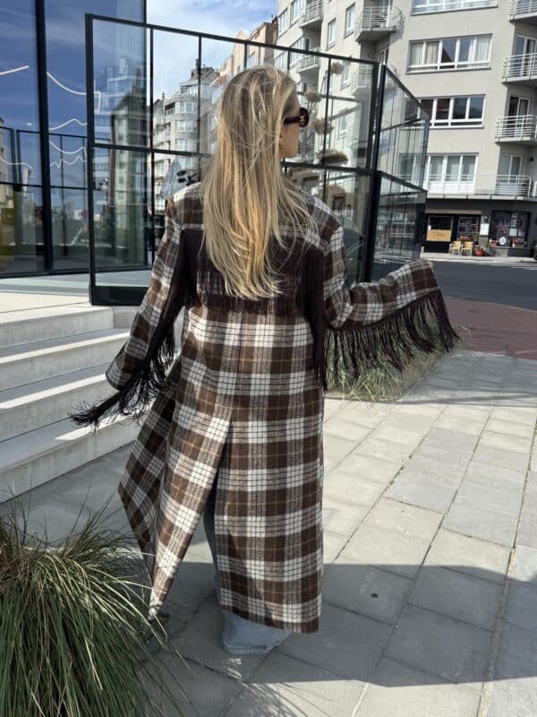IRIS FRINGLE COAT - BROWN - ONE SIZE