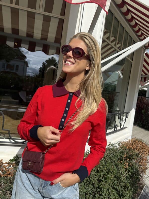 SOPHIA KNIT RED NAVY BORDEAUX ONE SIZE