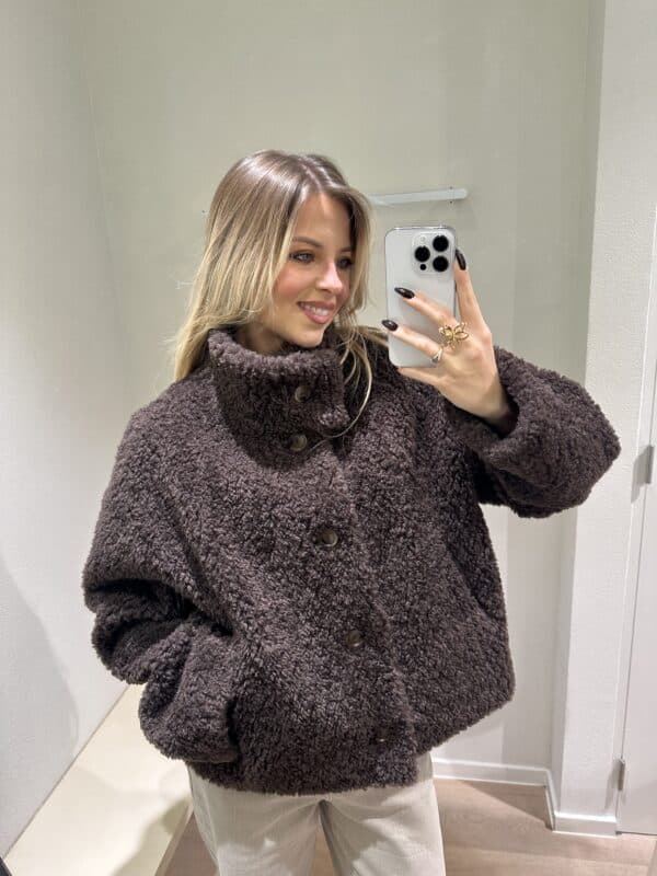 NINA TEDDY REVERSIBLE - CHOCOLAT - M/L