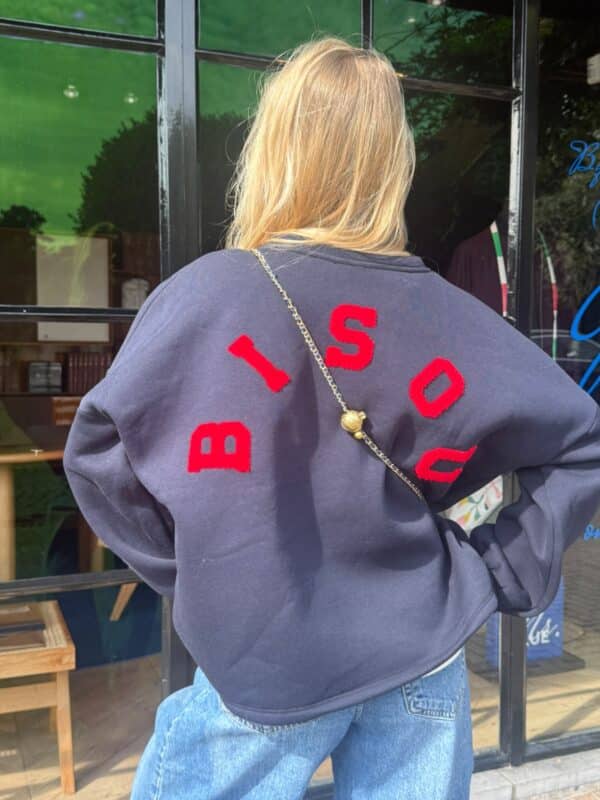 BISOU SWEATER - BLUE/RED - ONE SIZE