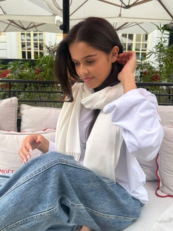 SEZANE SCARF WHITE