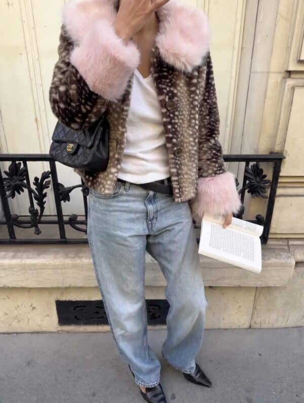 ELSIE BAMBI COAT - BROWN/PINK - M/L - PREORDER 24/10
