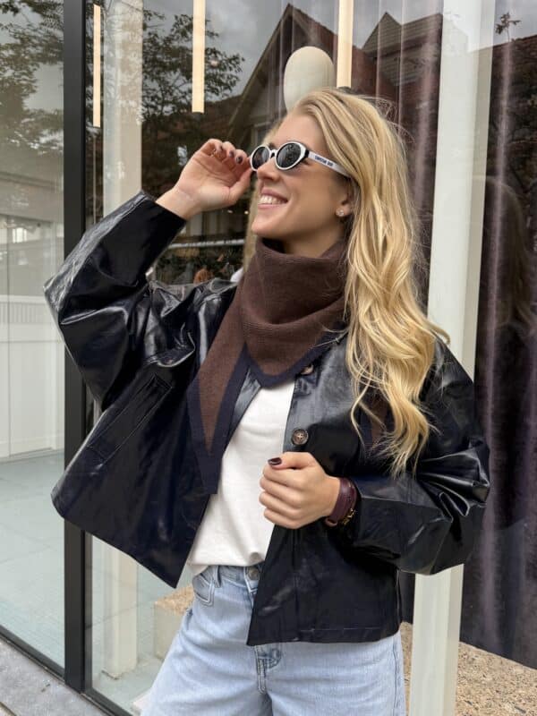 ROSALIE TRIANGLE SCARF - BROWN