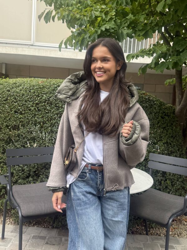 ESTELLE JACKET TAUPE - GREEN- S/M