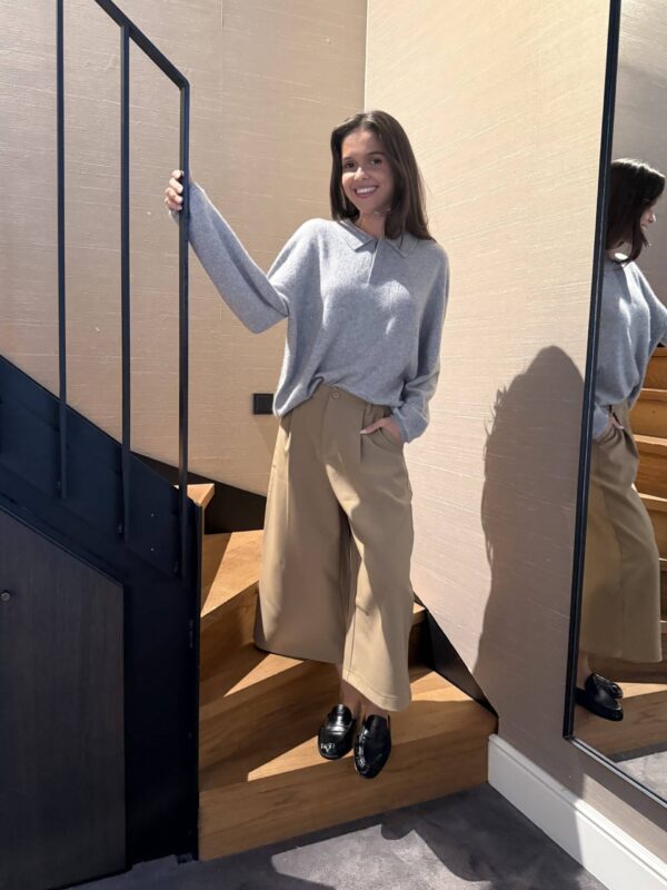 CLARICE POLO KNIT - GREY - M/L