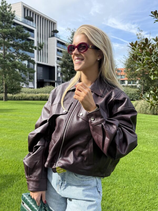 ADELE JACKET FAUX LEATHER - BORDEAUX-  S/M