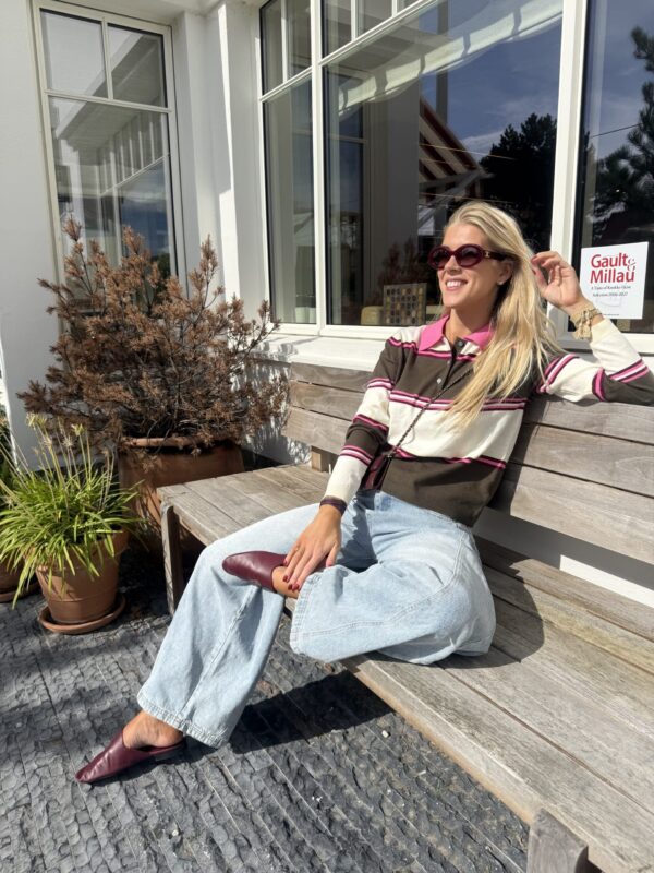 SIA KNIT  - STRIPE GREEN-PINK - ONE SIZE PREORDER