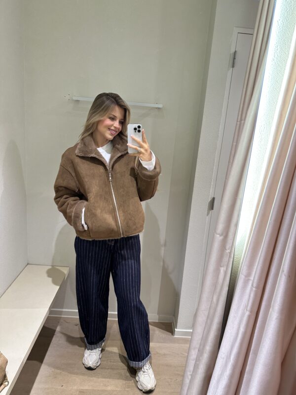 ZOE JACKET BROWN/LIGHT BROWN - LARGE