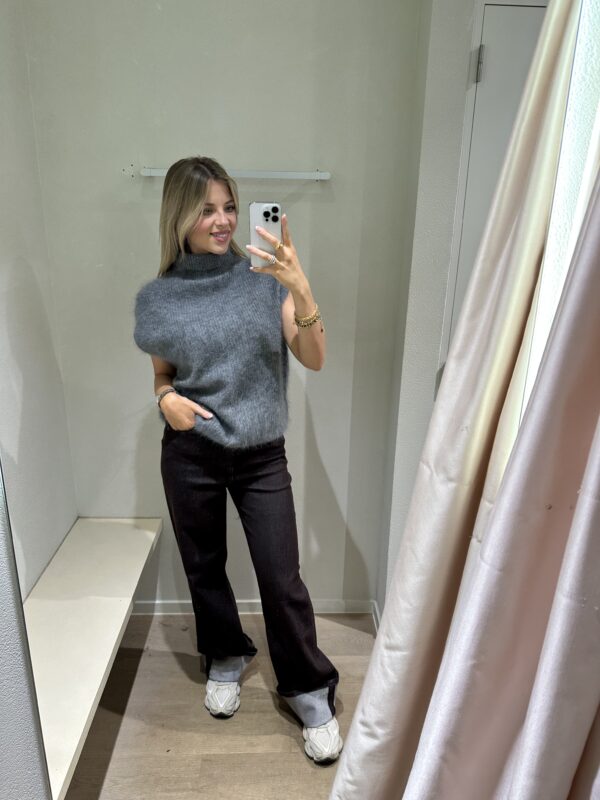 ELVIE TURTLE NECK DEBARDEUR - GREY - SMALL/MEDIUM
