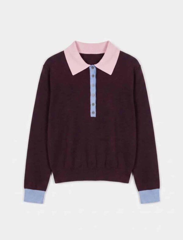 SOPHIA KNIT - BORDEAUX/ROZE/LIGHT BLUE - ONE SIZE