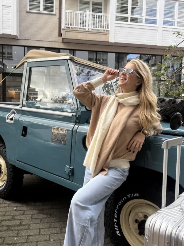LOU SCARF - CREAM-CAMEL