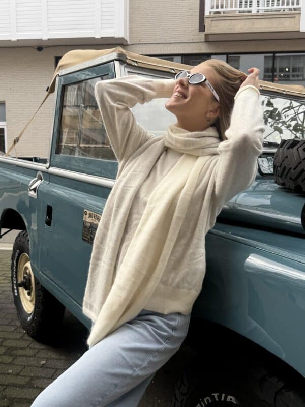 LOU KNIT - CREAM-GREGE - ONE SIZE