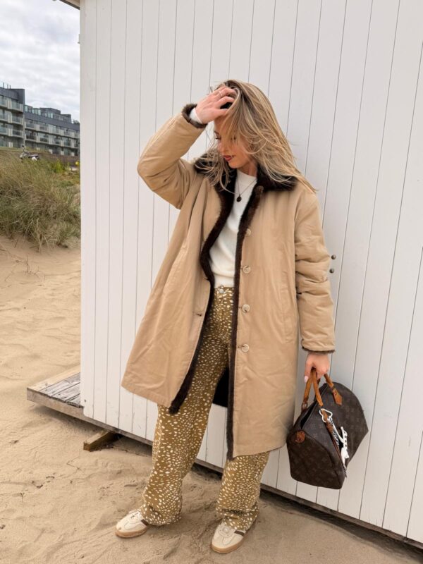 JULIE JACKET- BEIGE/BROWN REVERSIBEL - LARGE