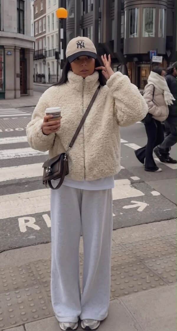 EMMA JACKET - BEIGE TEDDY - MEDIUM/LARGE