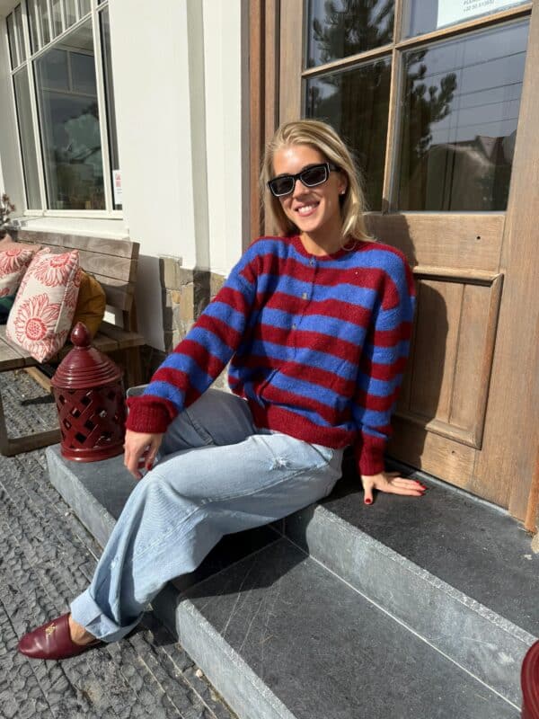 LUCIE STRIPE KNIT - BLUE - ONE SIZE