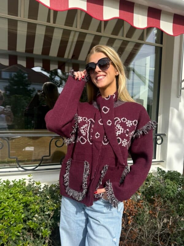 HÉLÈNE KNIT - BURGUNDY - ONE SIZE